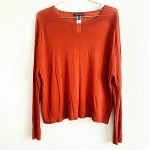 EILEEN FISHER long sleeve light knit sweater blouse top shirt Medium